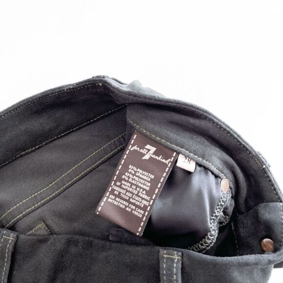 7 For All Mankind Womens Dark Wash Stretchable Skinny Jeans Olive Green Size 28 - Picture 5 of 10